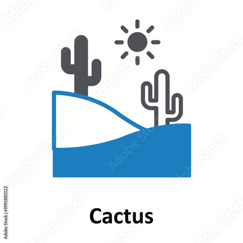 Cactus Vector icon which can easily modify or edit