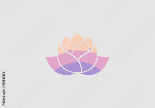 A minimalistic illustration of a single pink tulip with green leaves on a light background, evoking spring and natural beauty with a touch of simplicity