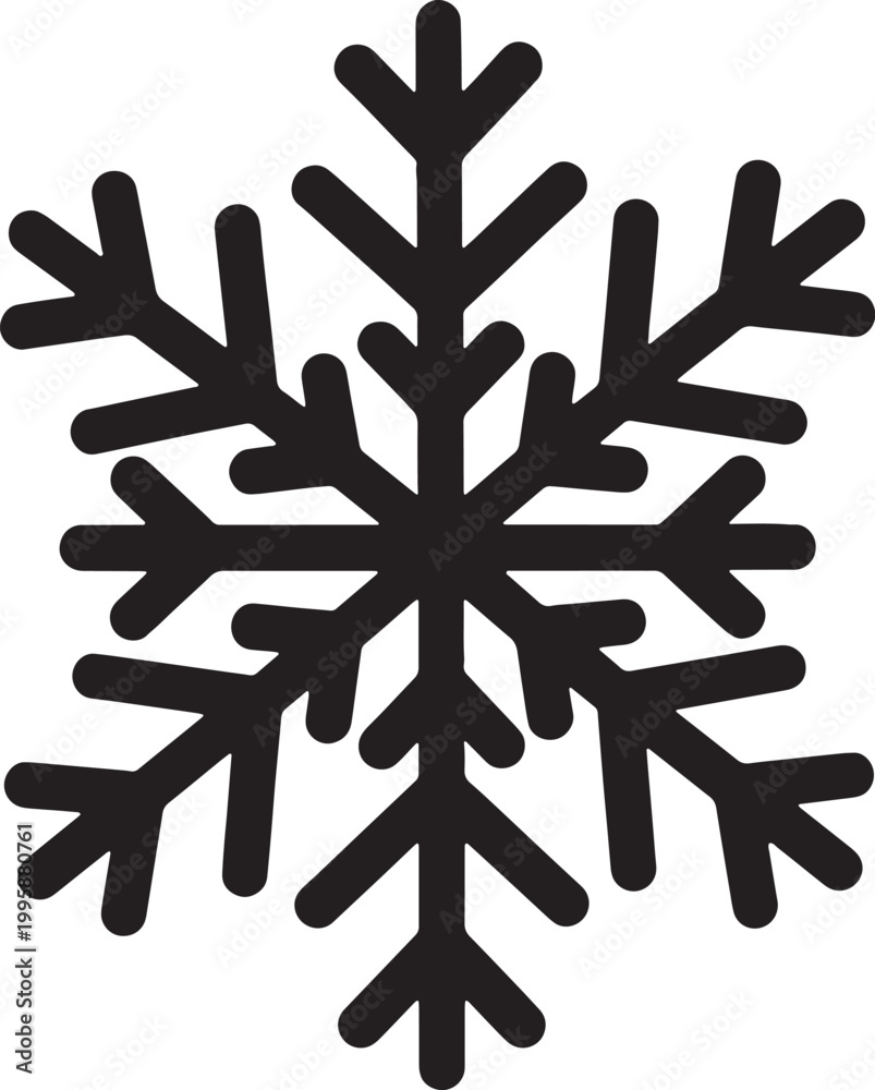 Fototapeta premium Snowflake icon. winter snow crystal graphic.