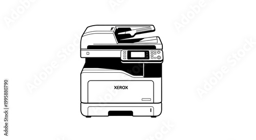 Modern office copier illustration isolated on white background vector