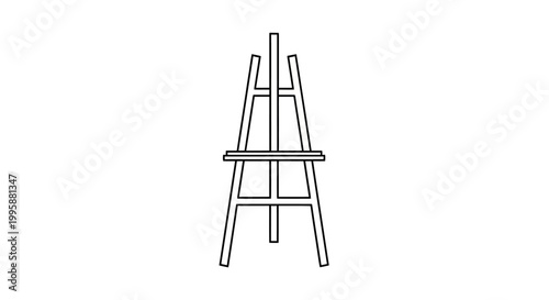 Wooden easel isolated on white background for art display and presentation
