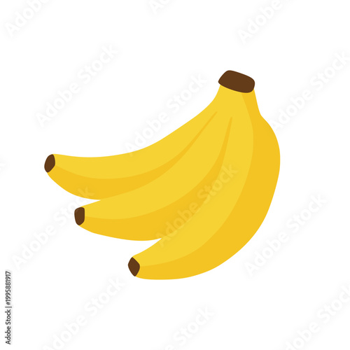 Yellow bananas bunch, fresh healthy tropical food drawing