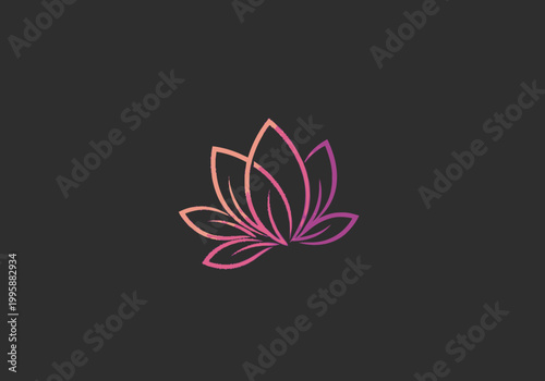 Elegant Gradient Lotus Flower Logo Design - Symbol of Purity and Enlightenment
