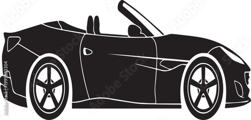 Tableau sur toile Italian Sports Spider Silhouettes Convertible Roadster Car Vector