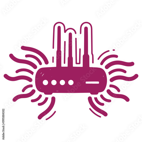 Abstract Purple Wireless Signal Emitting from a Device Technology Concept Network Connection