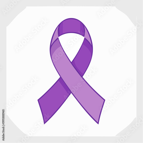 Purple awareness ribbon symbol