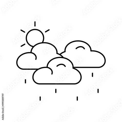 Cloudy icon with white background vector stock illustration