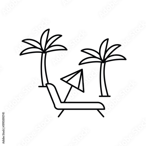 Resort  icon with white background vector stock illustration