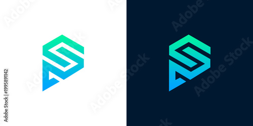 Abstract geometric logo design with a modern gradient color scheme, symbolizing innovation and forward-thinking