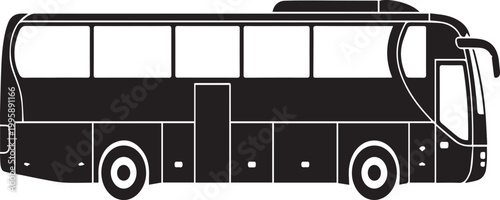 Italian Intercity Coach Silhouettes Long Distance Travel Bus Vector