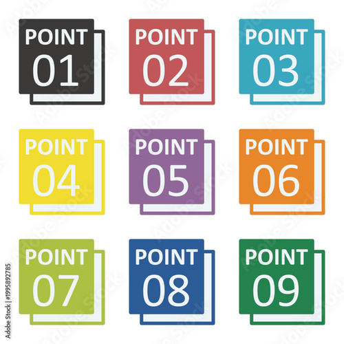 イラスト素材：ポイント,重要,チェック,注目,注意,数字