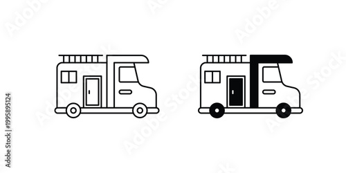 Caravan  set icon with white background vector stock illustration