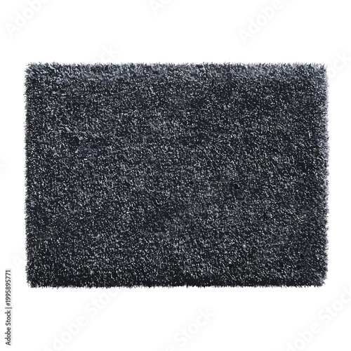 Gray shaggy area rug with soft texture and fluffy pile