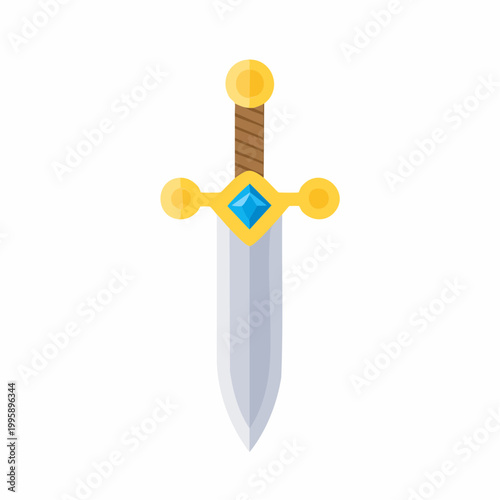 Stylized Sword with Blue Gemstone