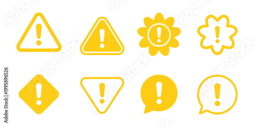 Exclamation mark chat bubble icon vector illustration for alert notifications, warning messages, and safety caution interface design elements