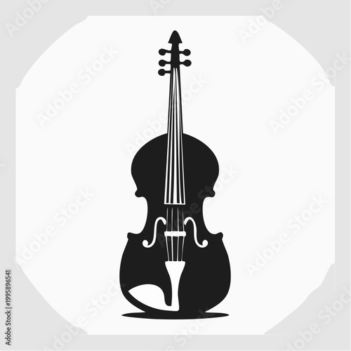 Black Silhouette of a Cello or Double Bass