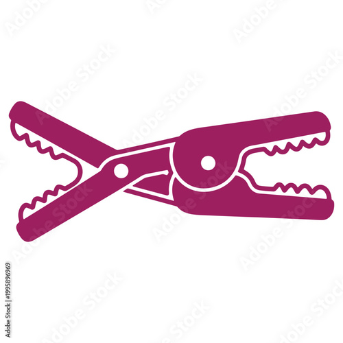 Purple Clothespin Icon Isolated on White Background Clothing Pin Design