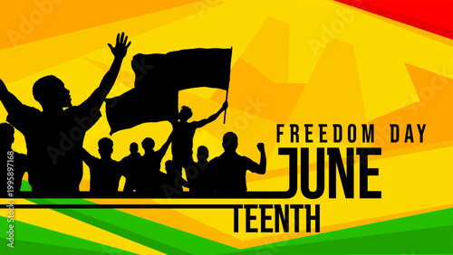 Juneteenth freedom day banner - vector illustration