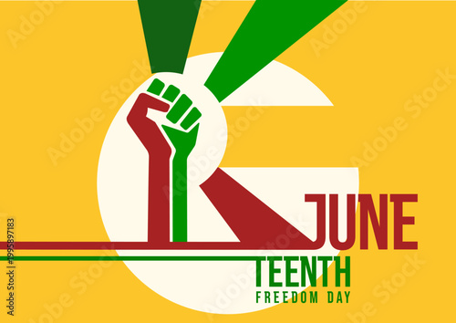 Juneteenth freedom day banner - vector illustration