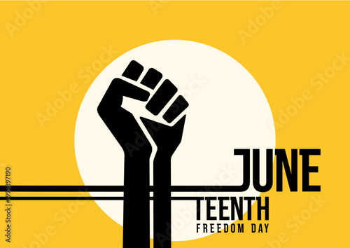 Juneteenth freedom day banner - vector illustration