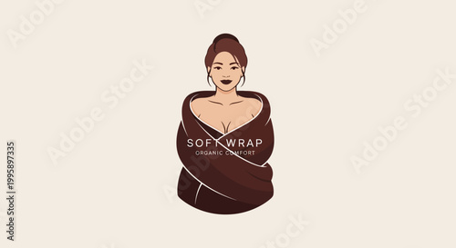 Elegant Woman in a Soft Wrap - A Stylish and Relaxing Portrait.