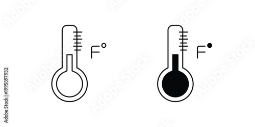 Thermometer set icon with white background vector stock illustration