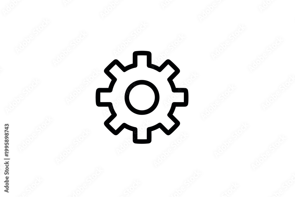 Fototapeta premium Minimalist gear icon symbolizing settings or engineering concepts