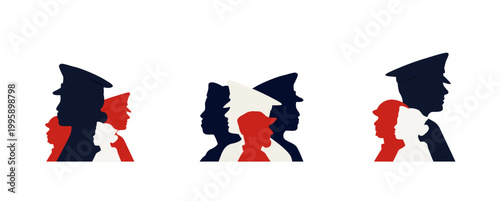 Set of military people icons.