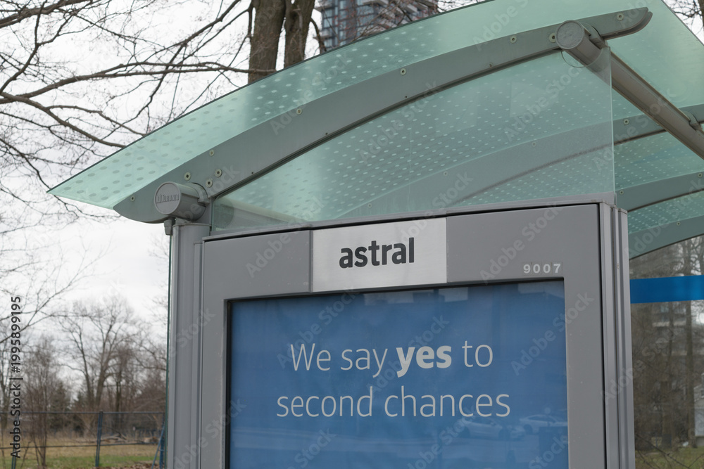 Fototapeta premium bus shelter with out of home advertising in Toronto