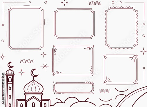 vector set of vintage frames
