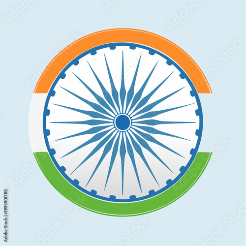 Ashoka Chakra on Indian Flag Colors
