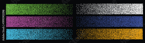 Grainy noise texture stripes for abstract backgrounds and modern design effects. Colorful horizontal bands with static grain and rough overlay aesthetic. Editable vector style backdrop for posters ban