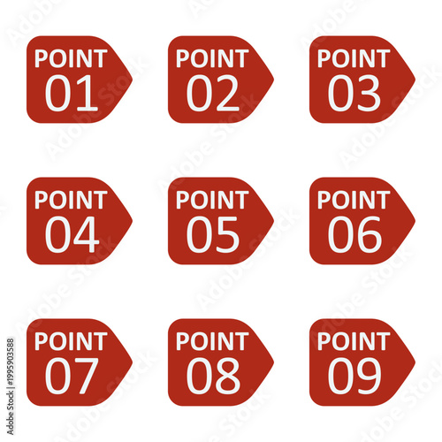 イラスト素材：ポイント,重要,チェック,注目,注意,数字