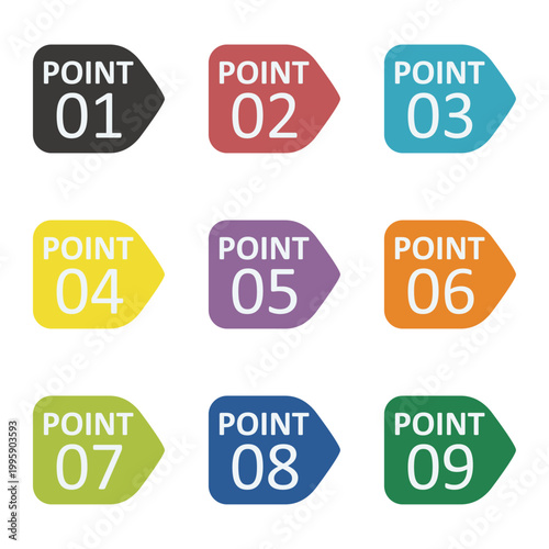 イラスト素材：ポイント,重要,チェック,注目,注意,数字