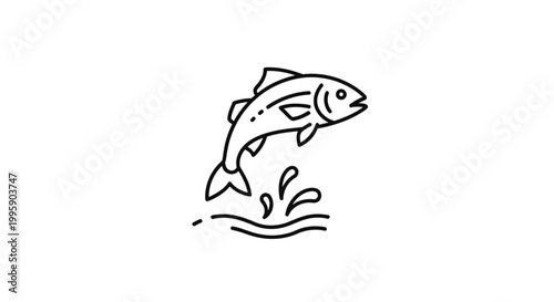 Jumping Fish Icon Illustration