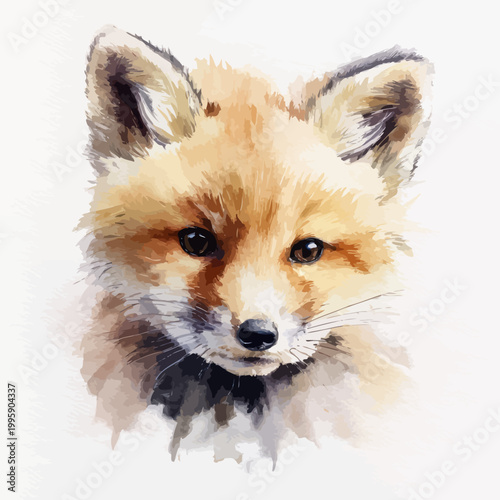 Watercolor portrait of a fox: stunning artistry and detail captured in vibrant hues