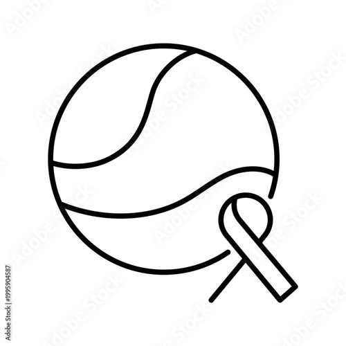 Cancer survivors day icon. Healthcare and cancer awareness line symbol. Black and white.
