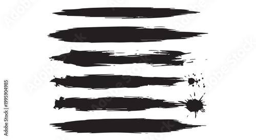 Set of hand drawn grunge texture paint brush, business arrows with different length and thickness hand drawn set. Graphic modern design elements.
