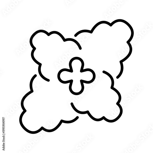 Lemon balm icon. Food and herbs line symbol. Black and white.