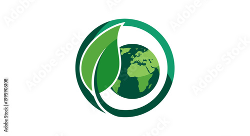 Global Ecology Concept with Green Leaves and Earth