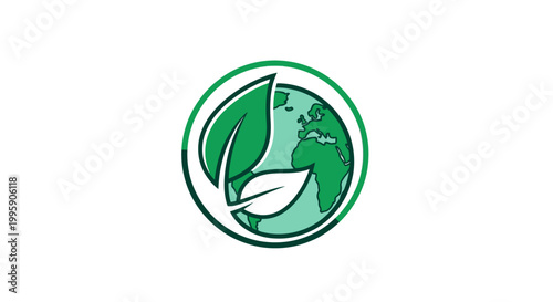 Global Ecology Concept with Green Leaves and Earth