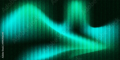 curved ribbed glass texture with teal and green gradient light on dark background, modern abstract design ideal for product mockups, digital interfaces, and minimalist branding