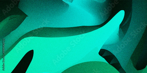 curved ribbed glass texture with teal and green gradient light on dark background, modern abstract design ideal for product mockups, digital interfaces, and minimalist branding