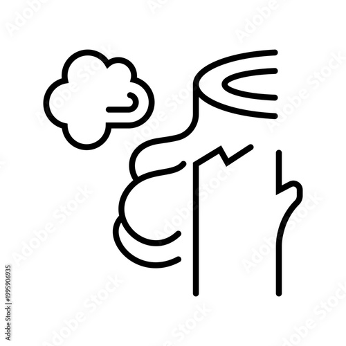 Gum additive icon. Food and food additive line symbol. Black and white.