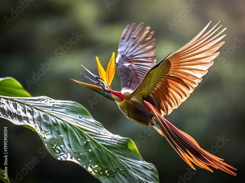Tropical Bird Taking Flight