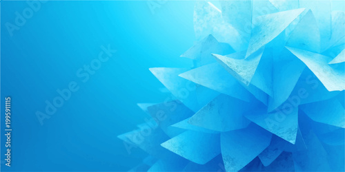 Blue abstract geometric origami star paper shape vector design with light 3D pattern background wallpaper