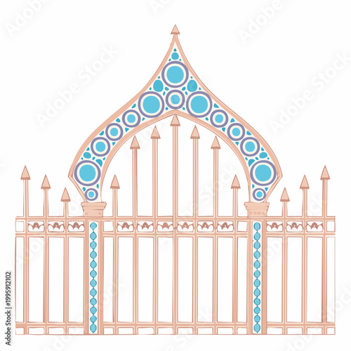 Ornate Archway Gate with Decorative Pattern