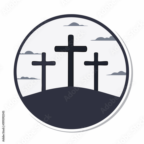 Three Crosses on a Hill