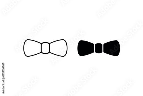 Black and white bow tie icons on white background.