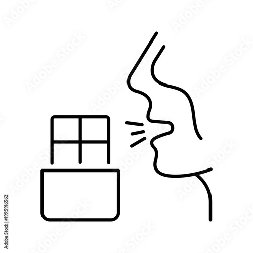 Chocolate allergy icon. Healthcare and food allergy line symbol. Black and white.